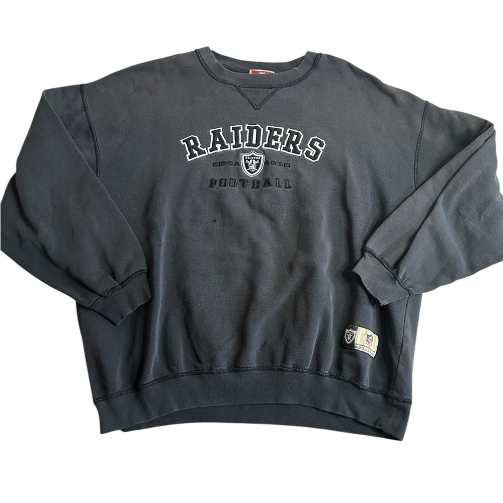 Vintage NFL Raiders Football Sweatshirt Black Crewneck Fleece Originals Men’s XL